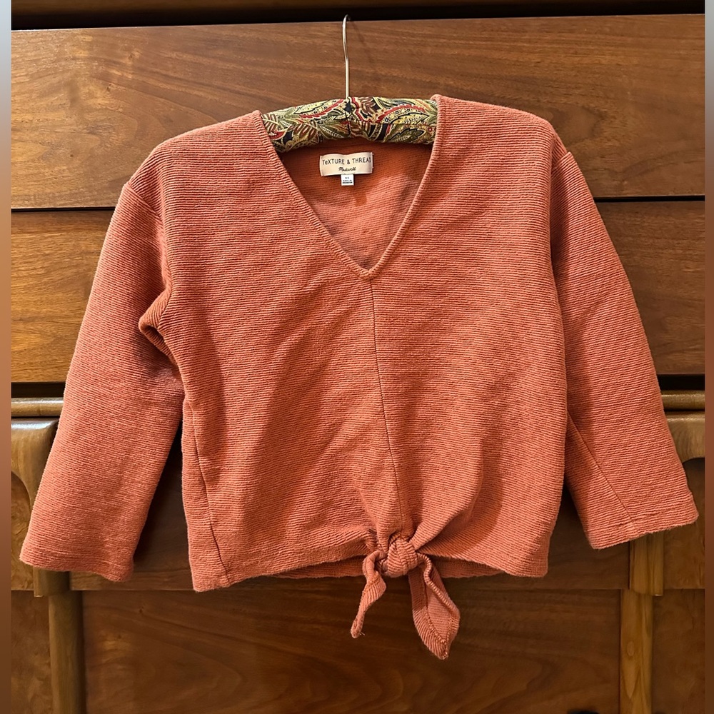 Madewell Burnt Orange 3 Quarter Length Shirt